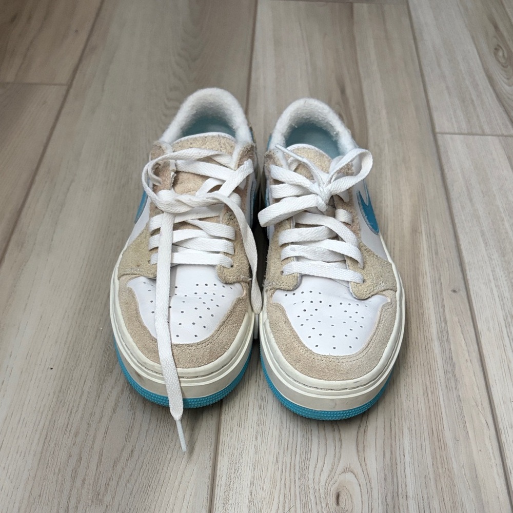 Jordan Beige and Blue Women's Sneakers